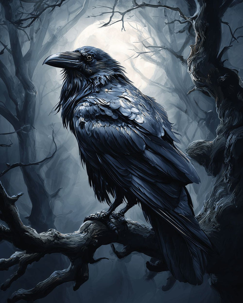 Raven in the Dark Forest Paint by Numbers