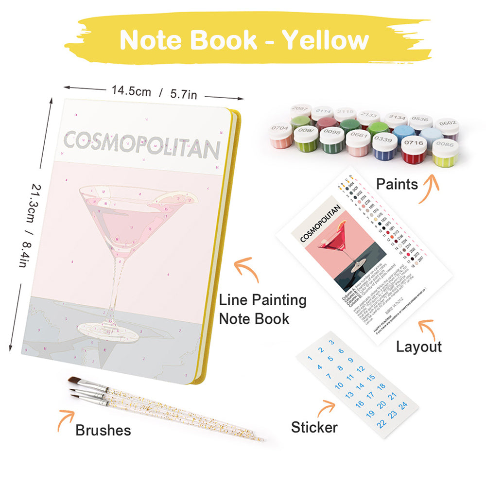 Red Cocktail Notebook Paint by Numbers