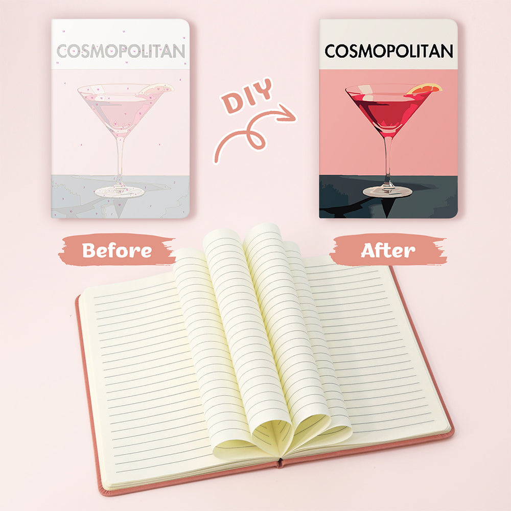 Red Cocktail Notebook Paint by Numbers