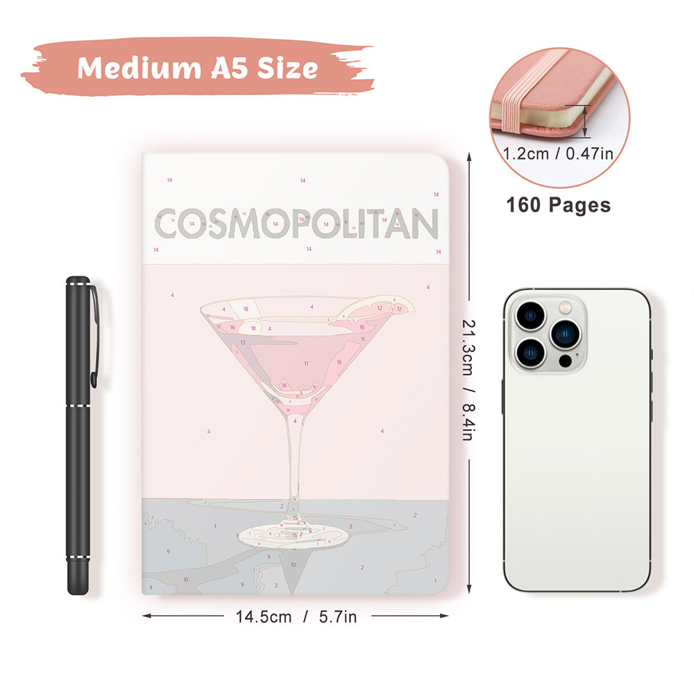 Red Cocktail Notebook Paint by Numbers