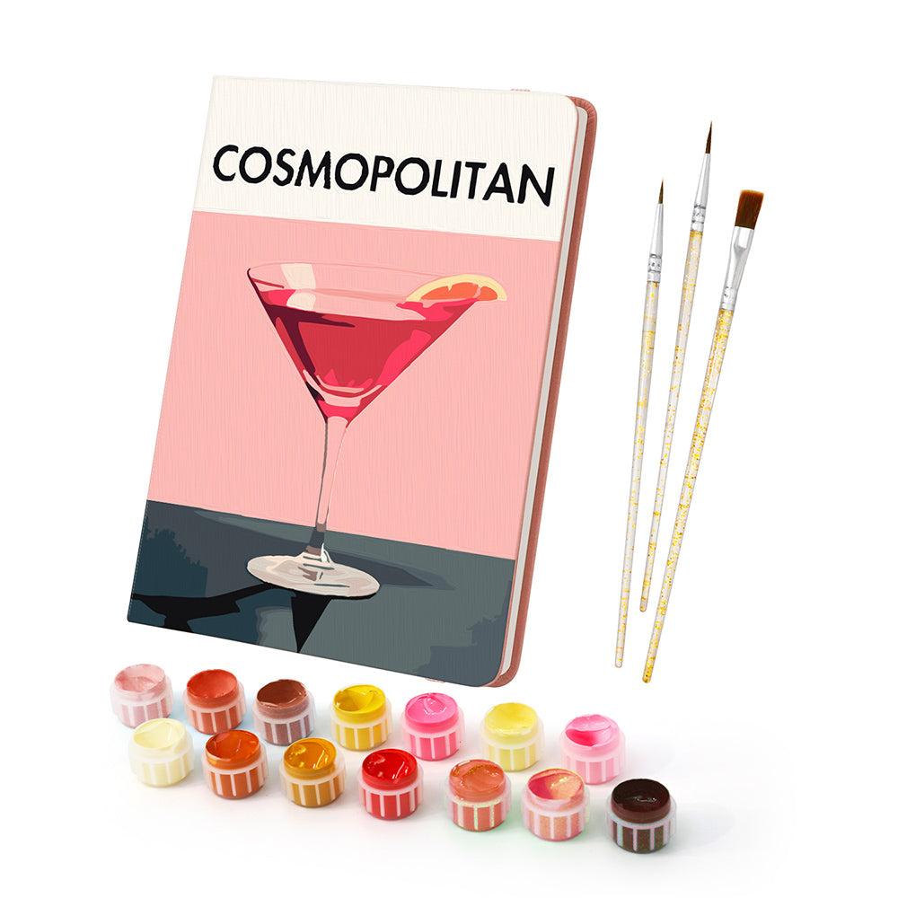 Red Cocktail Notebook Paint by Numbers