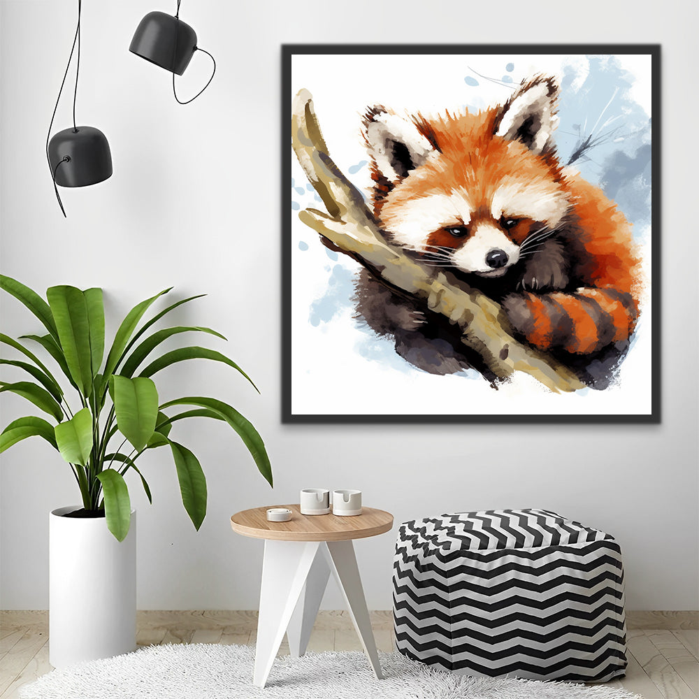 Red Panda on the Branch Paint by Numbers