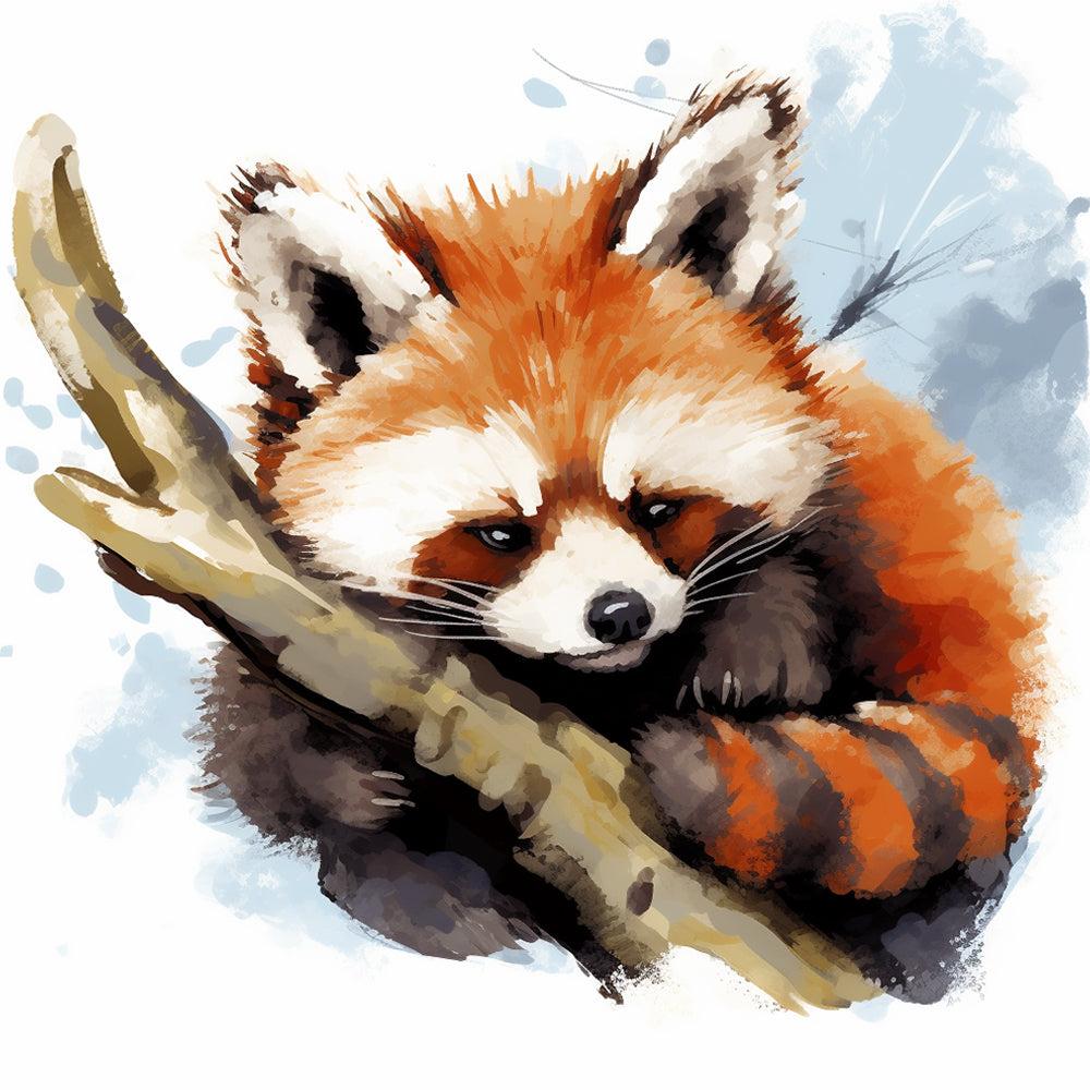 Red Panda on the Branch Paint by Numbers