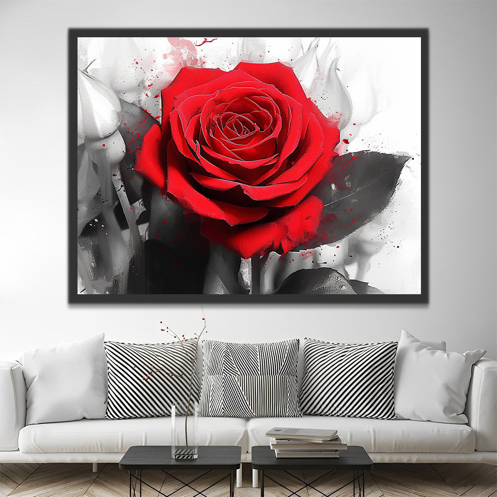 Red Rose Paint by Numbers