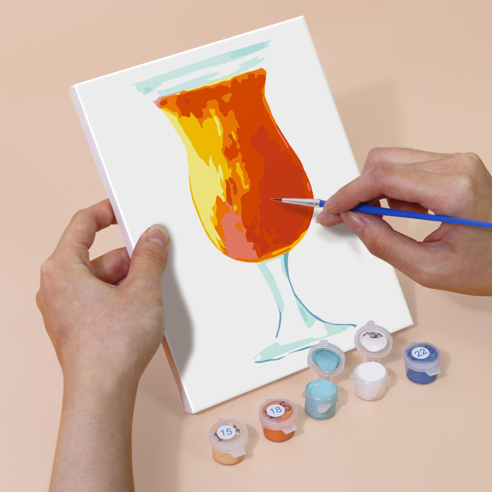 Refreshing Cocktail 6 Pieces Mini Paint by Numbers