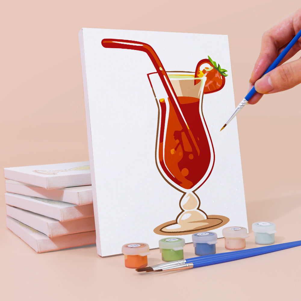 Refreshing Fruit Cocktail 6 Pieces Mini Paint by Numbers