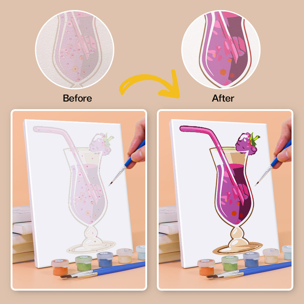 Refreshing Fruit Cocktail 6 Pieces Mini Paint by Numbers