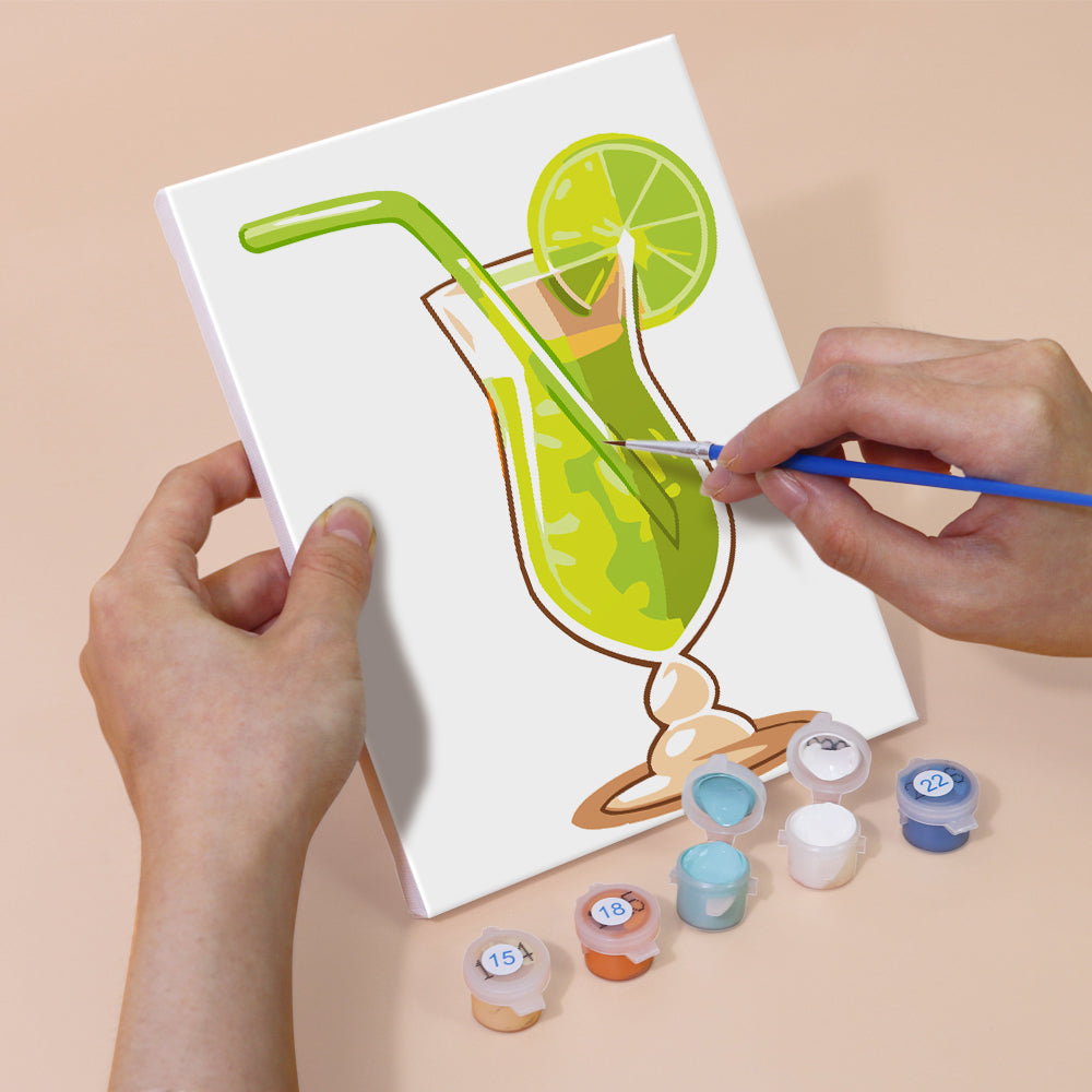 Refreshing Fruit Cocktail 6 Pieces Mini Paint by Numbers