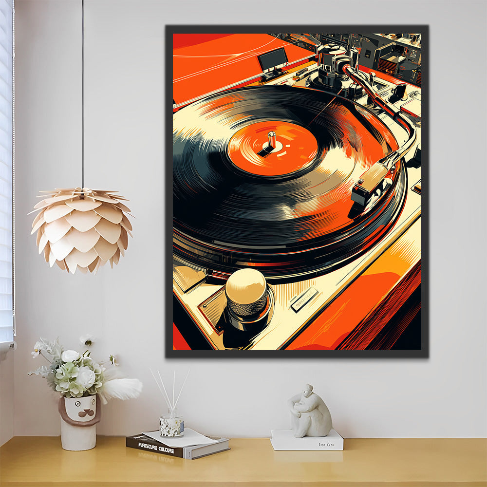 Retro Record Player Paint by Numbers