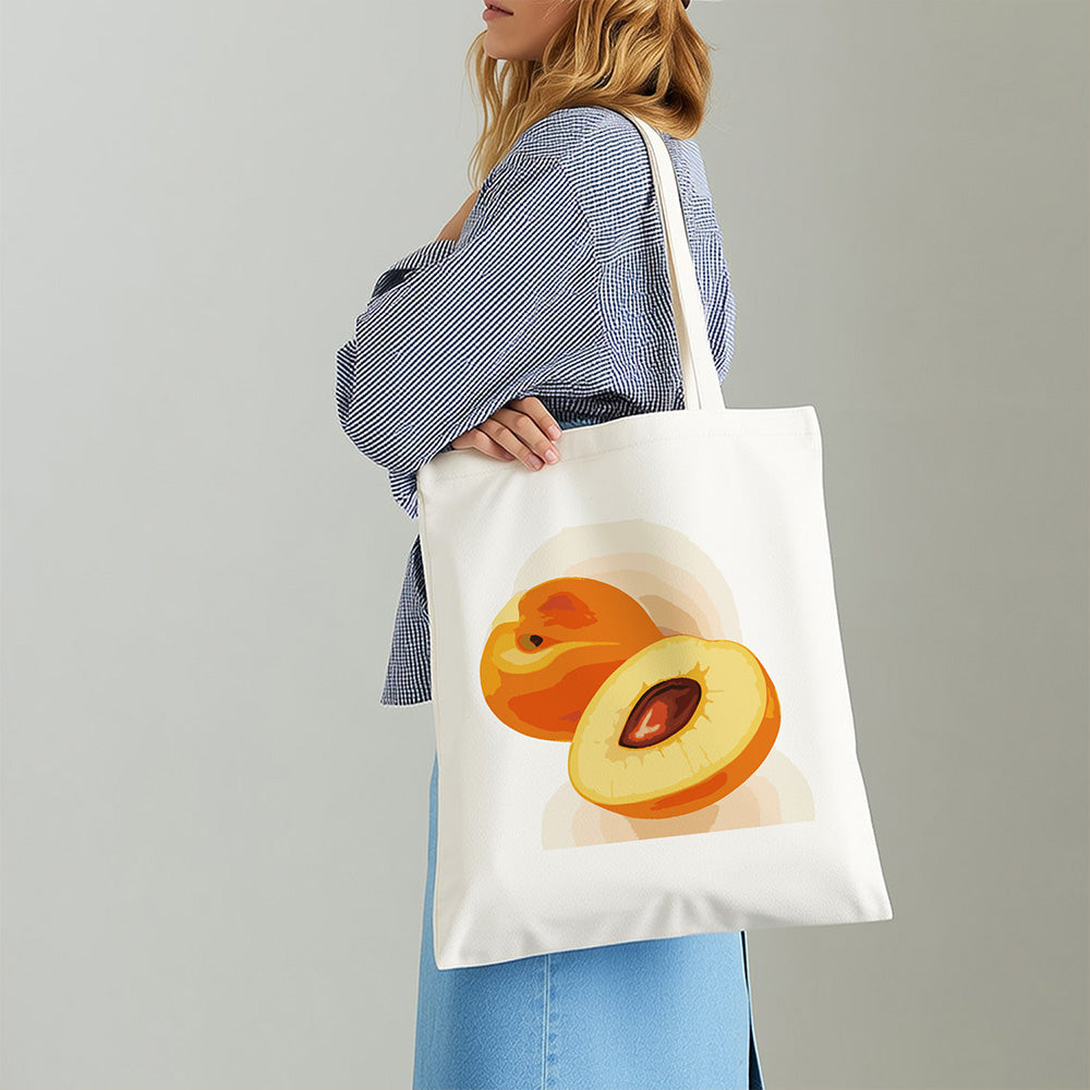 Ripe Apricots Canvas Tote Bag Paint by Numbers