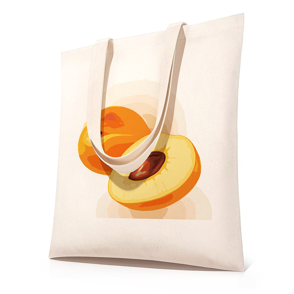 Ripe Apricots Canvas Tote Bag Paint by Numbers
