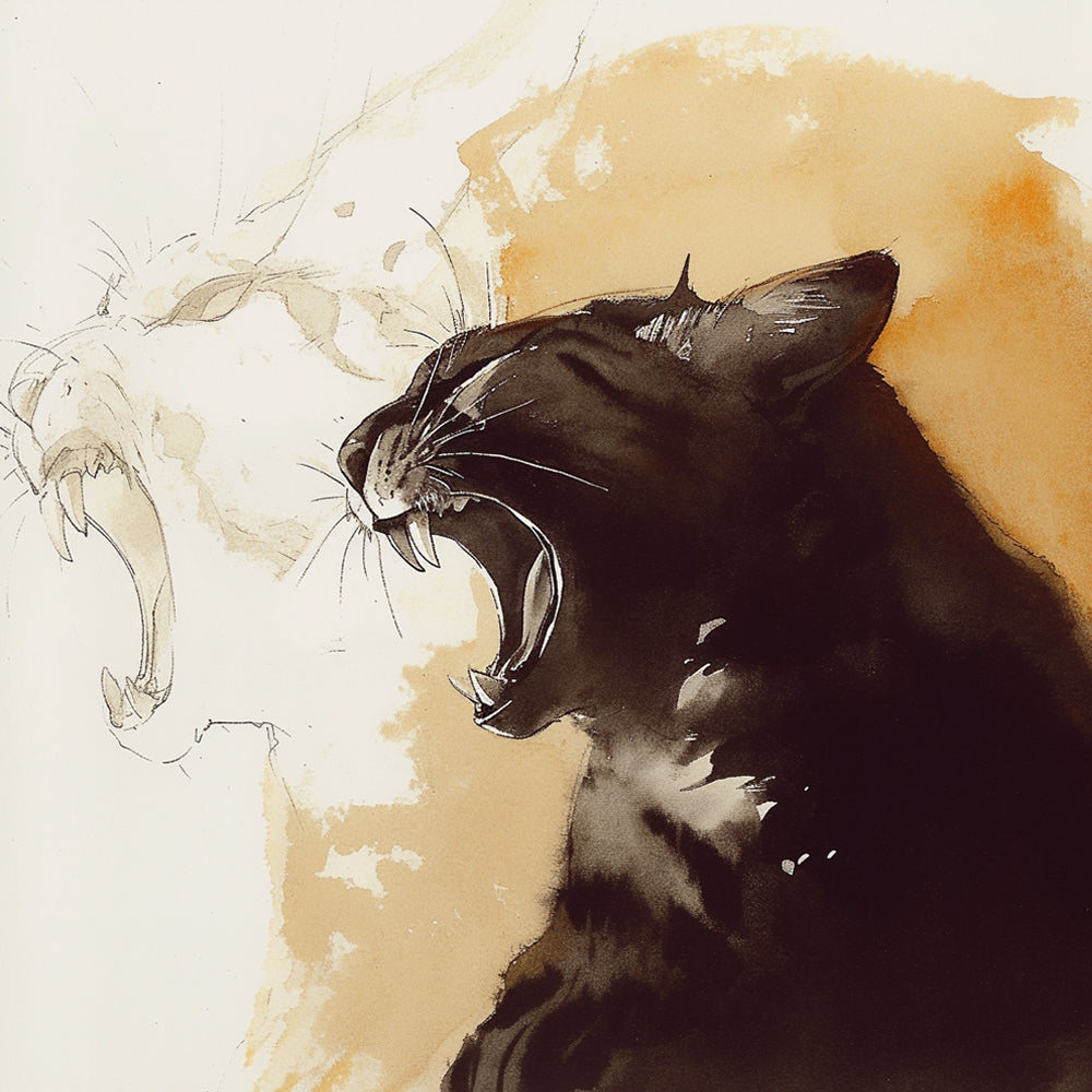 Roaring Black Cat Paint by Numbers