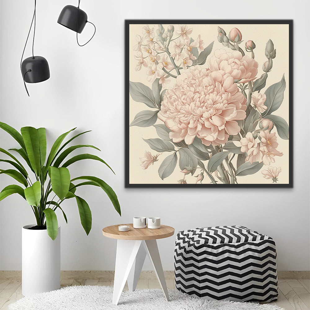 Romantic Peony Flowers Paint by Numbers