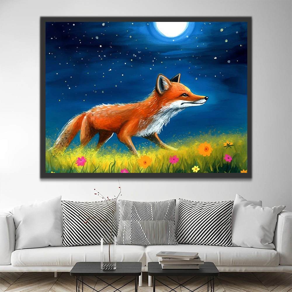 Fox on the Grass Paint by Numbers