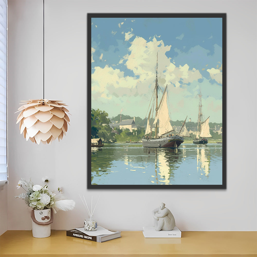 Sailboats at Sea Paint by Numbers