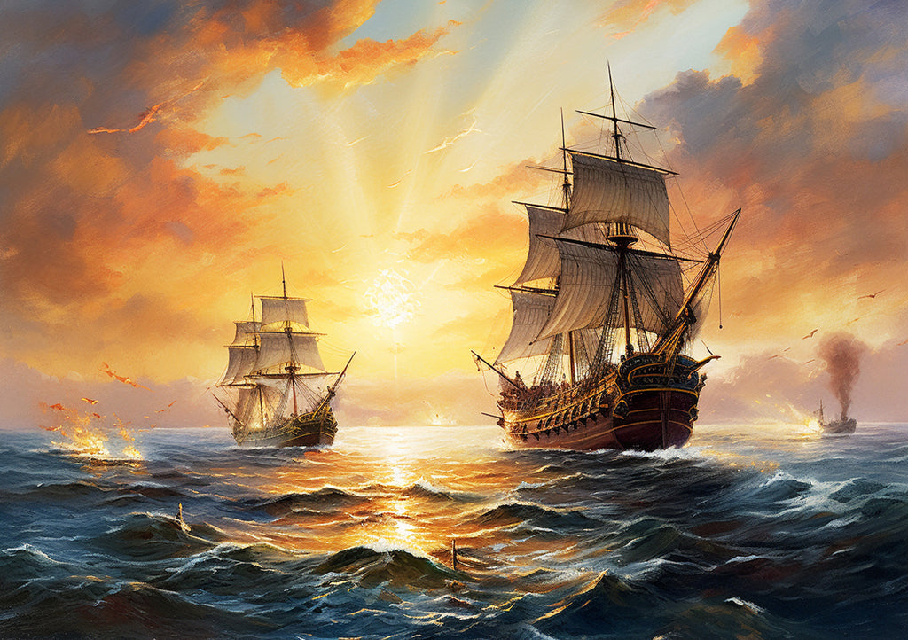 Sailing on the Sea at Sunset Paint by Numbers