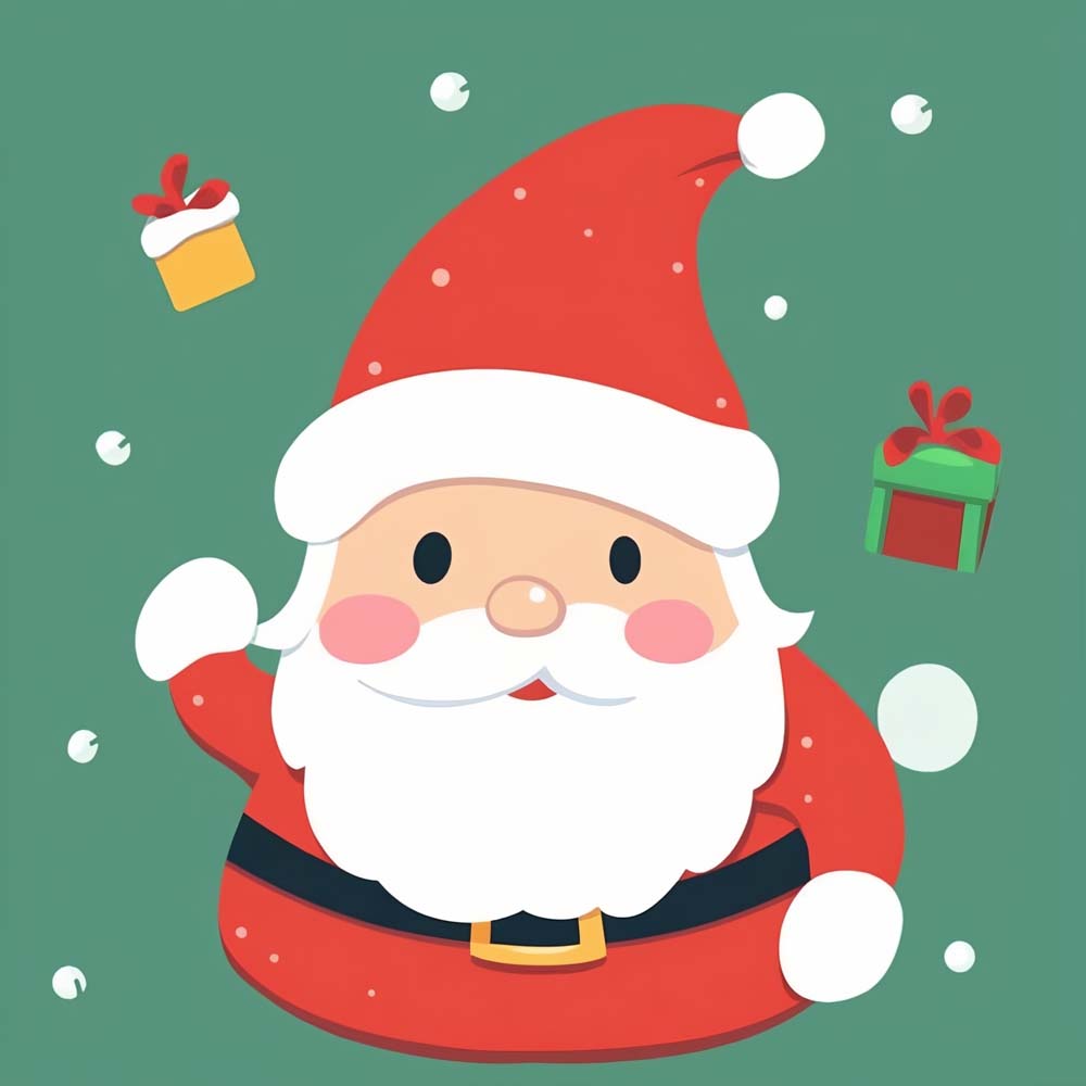 Santa with a Red Hat Paint by Numbers for Kids