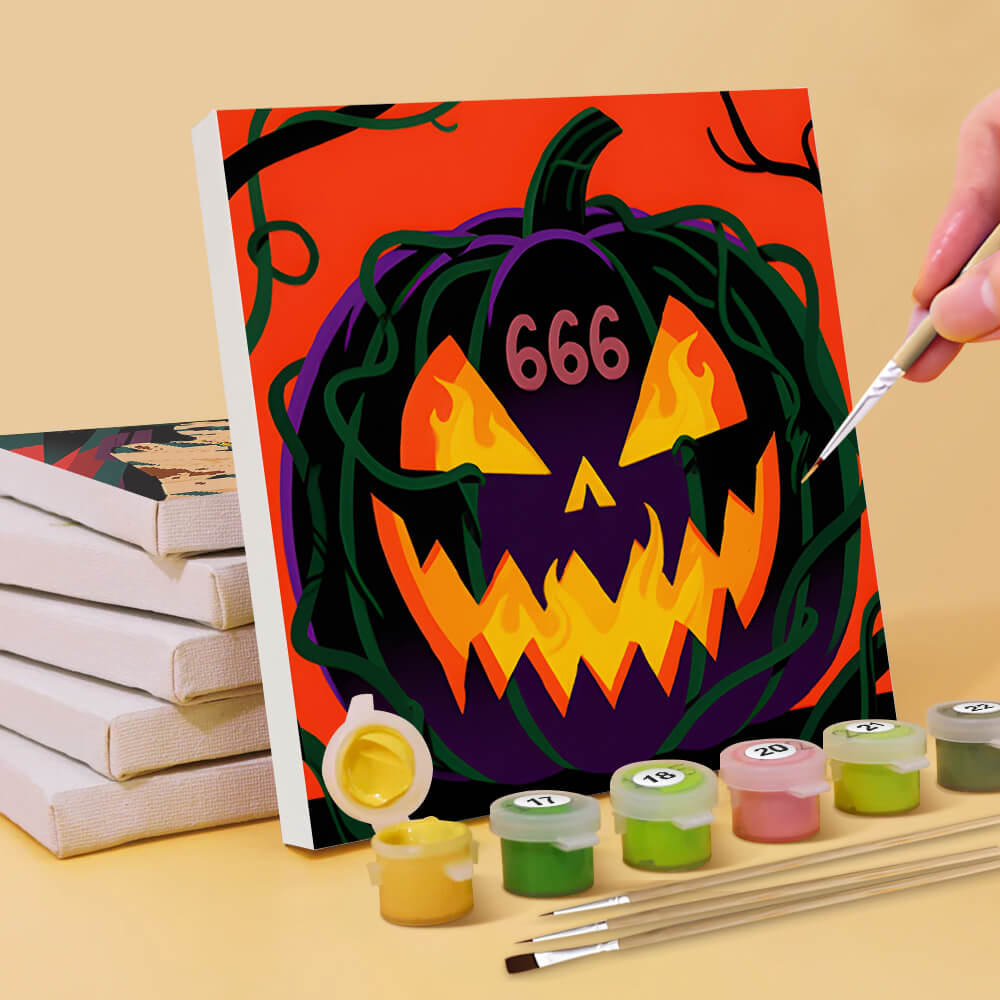 Scary Halloween 6 Pieces Mini Paint by Numbers