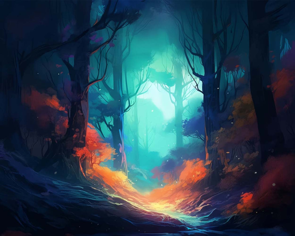 Scary Misty Forest Paint by Numbers