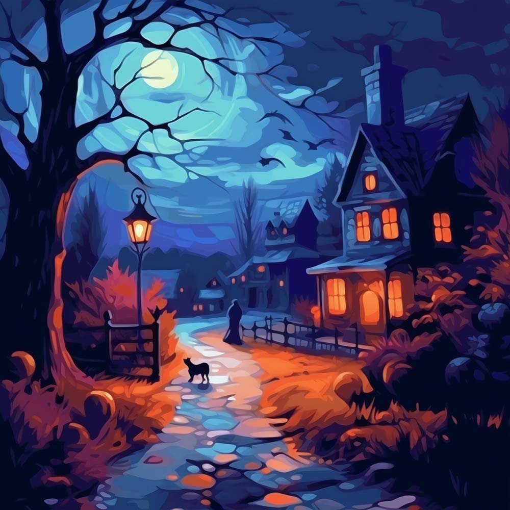 Scary Night Paint by Numbers