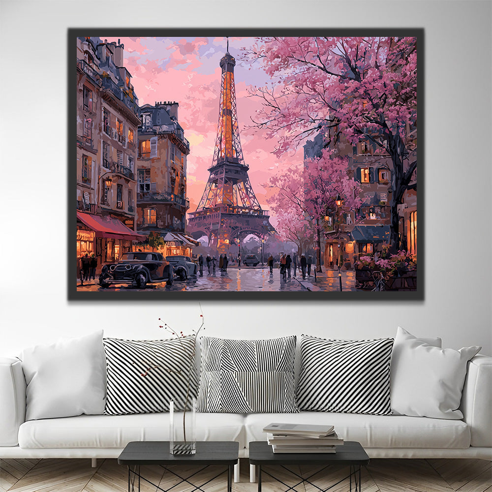 Shops near the Eiffel Tower Paint by Numbers
