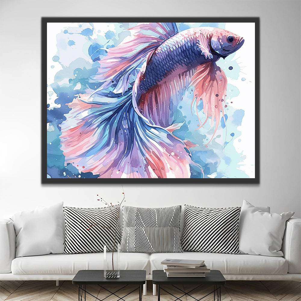 Siamese Betta Fish Paint by Numbers