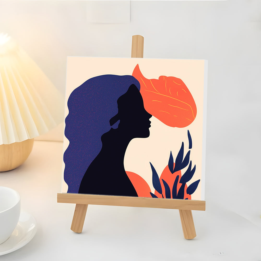 Silhouette of Woman and Flower Mini Paint by Numbers