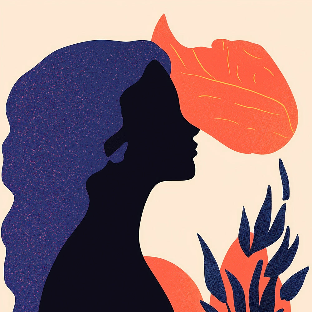 Silhouette of Woman and Flower Mini Paint by Numbers