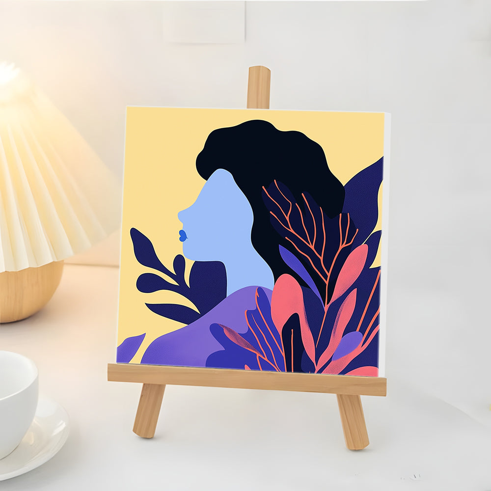 Silhouette of Woman and Plants Mini Paint by Numbers