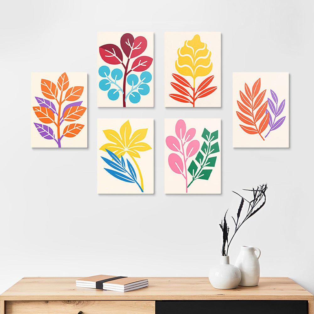 Simple Autumn Leaves 6 Pieces Mini Paint by Numbers