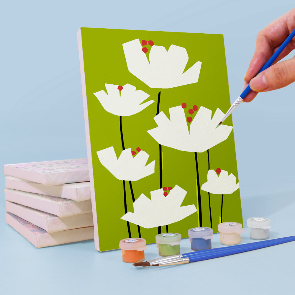Simple Flowers 6 Pieces Mini Paint by Numbers