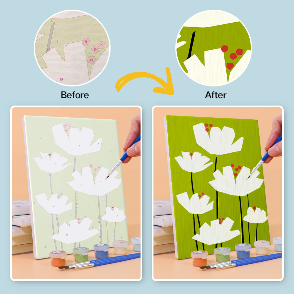 Simple Flowers 6 Pieces Mini Paint by Numbers