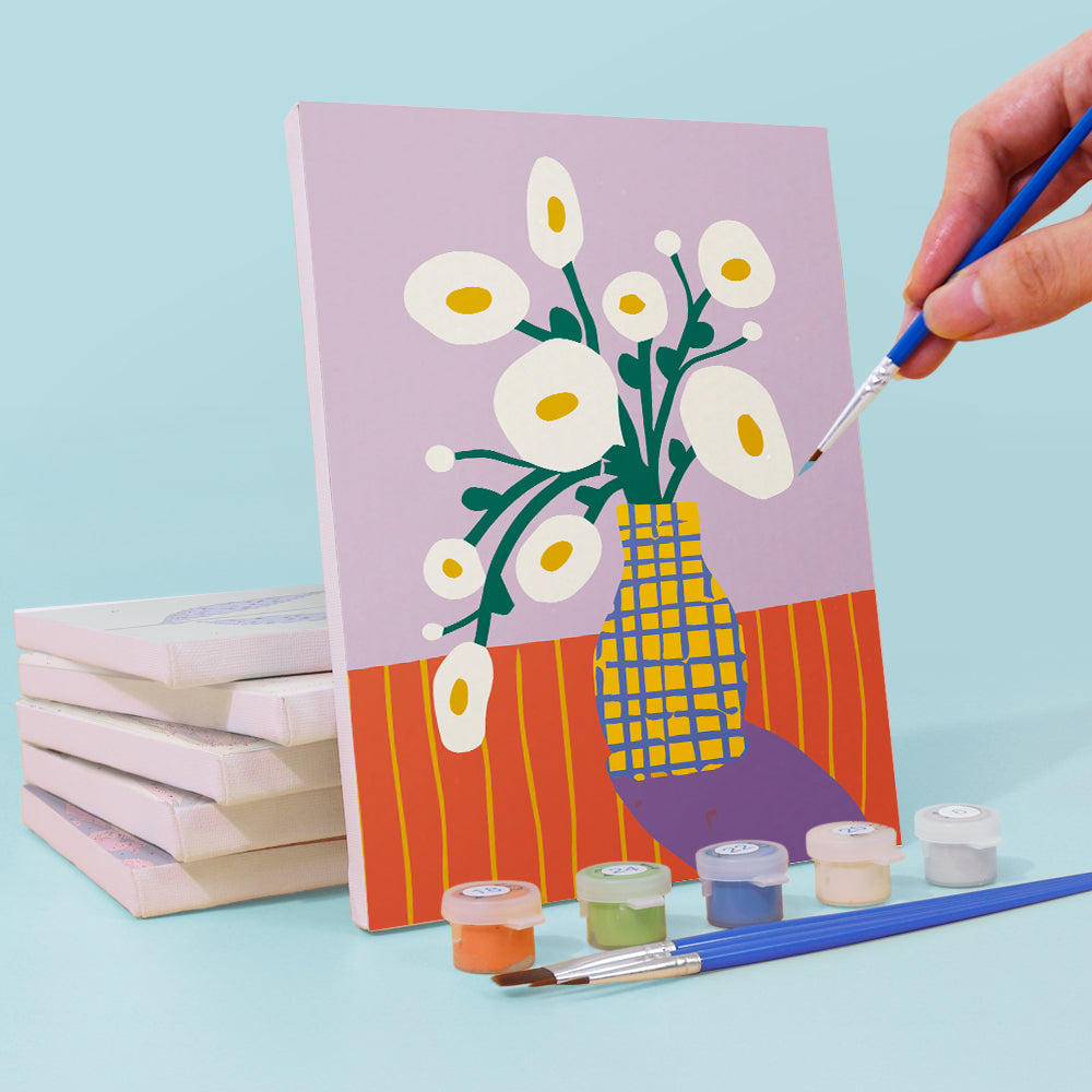 Simple Little Flowers 6 Pieces Mini Paint by Numbers