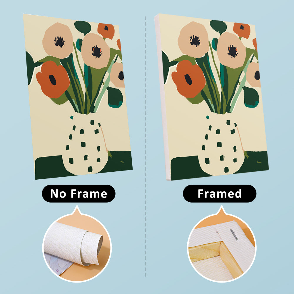 Simple Little Flowers 6 Pieces Mini Paint by Numbers
