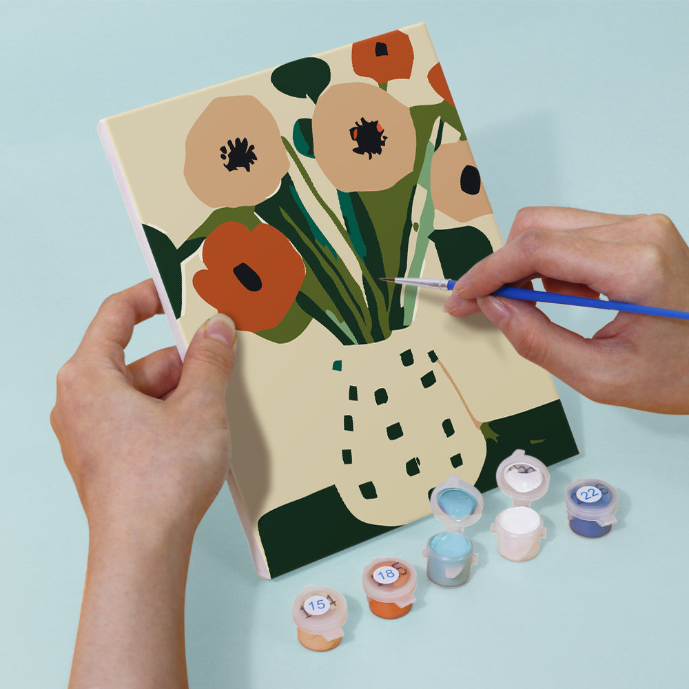 Simple Little Flowers 6 Pieces Mini Paint by Numbers