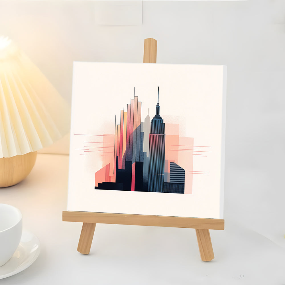 Skyscraper Silhouette Mini Paint by Numbers