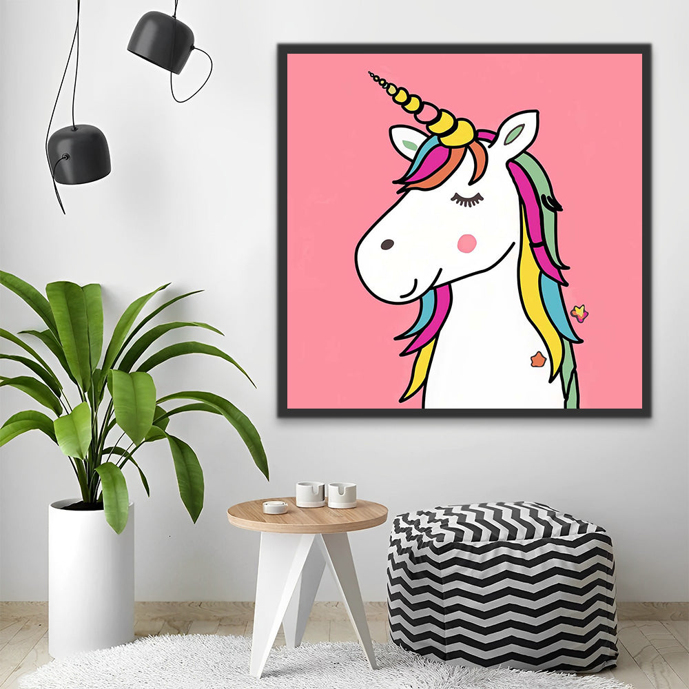 Sleeping Cartoon Unicorn Paint by Numbers for Kids