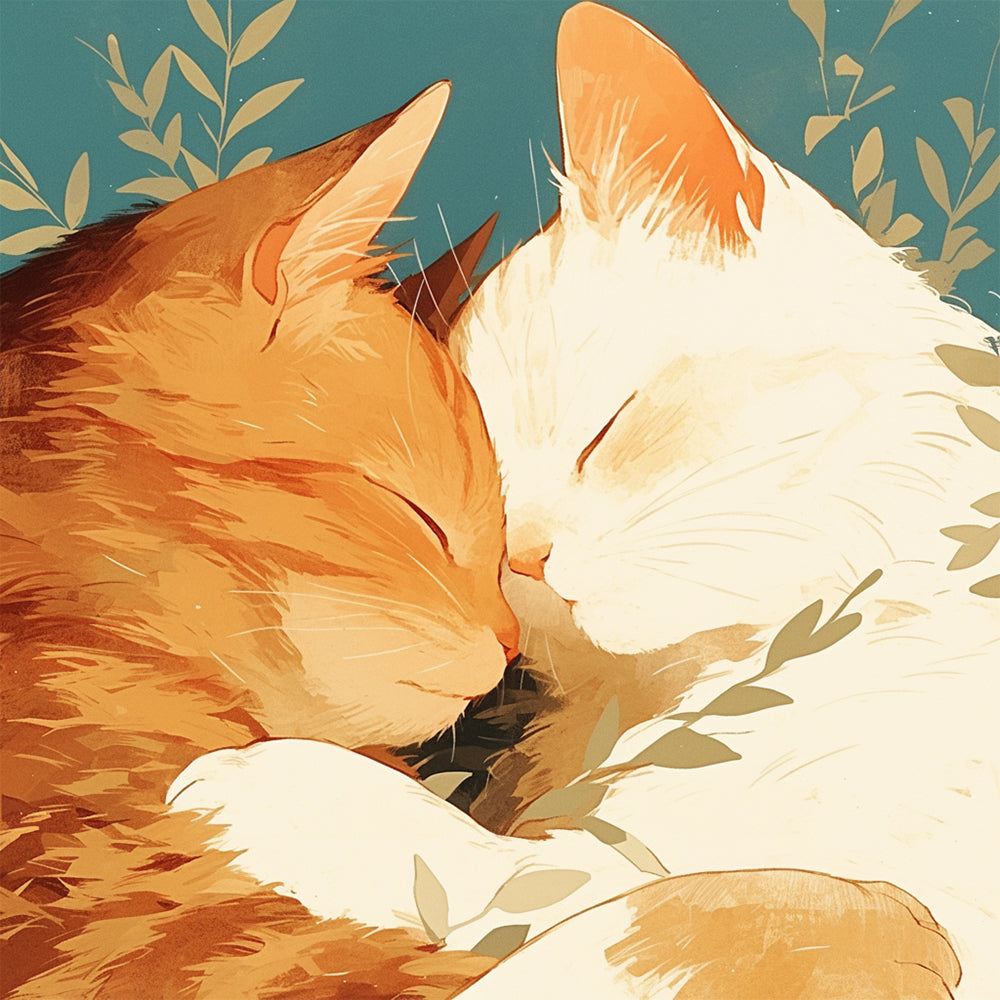 Sleeping Cats Couple Paint by Numbers