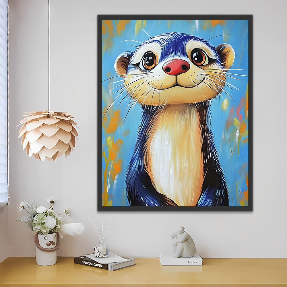 Smiling Cartoon Beaver Paint by Numbers