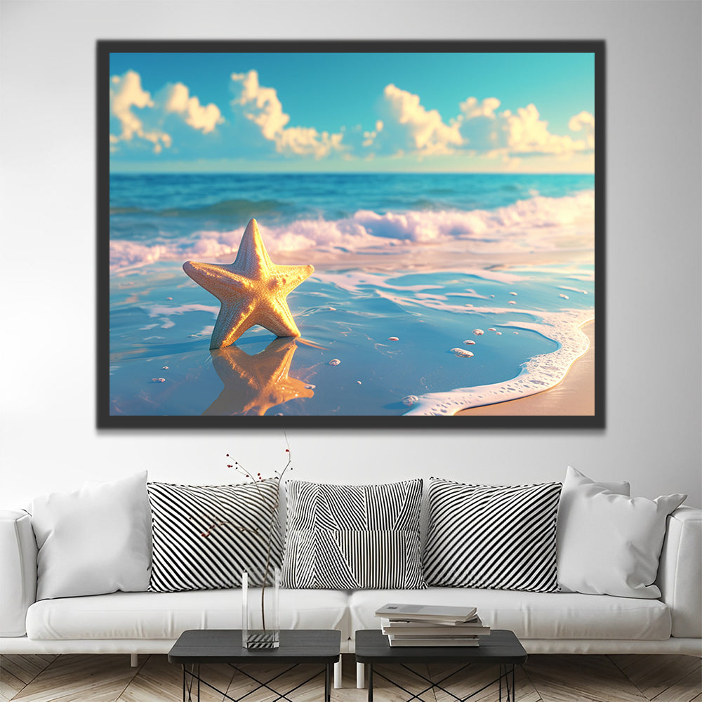 Starfish on the Beach Paint by Numbers