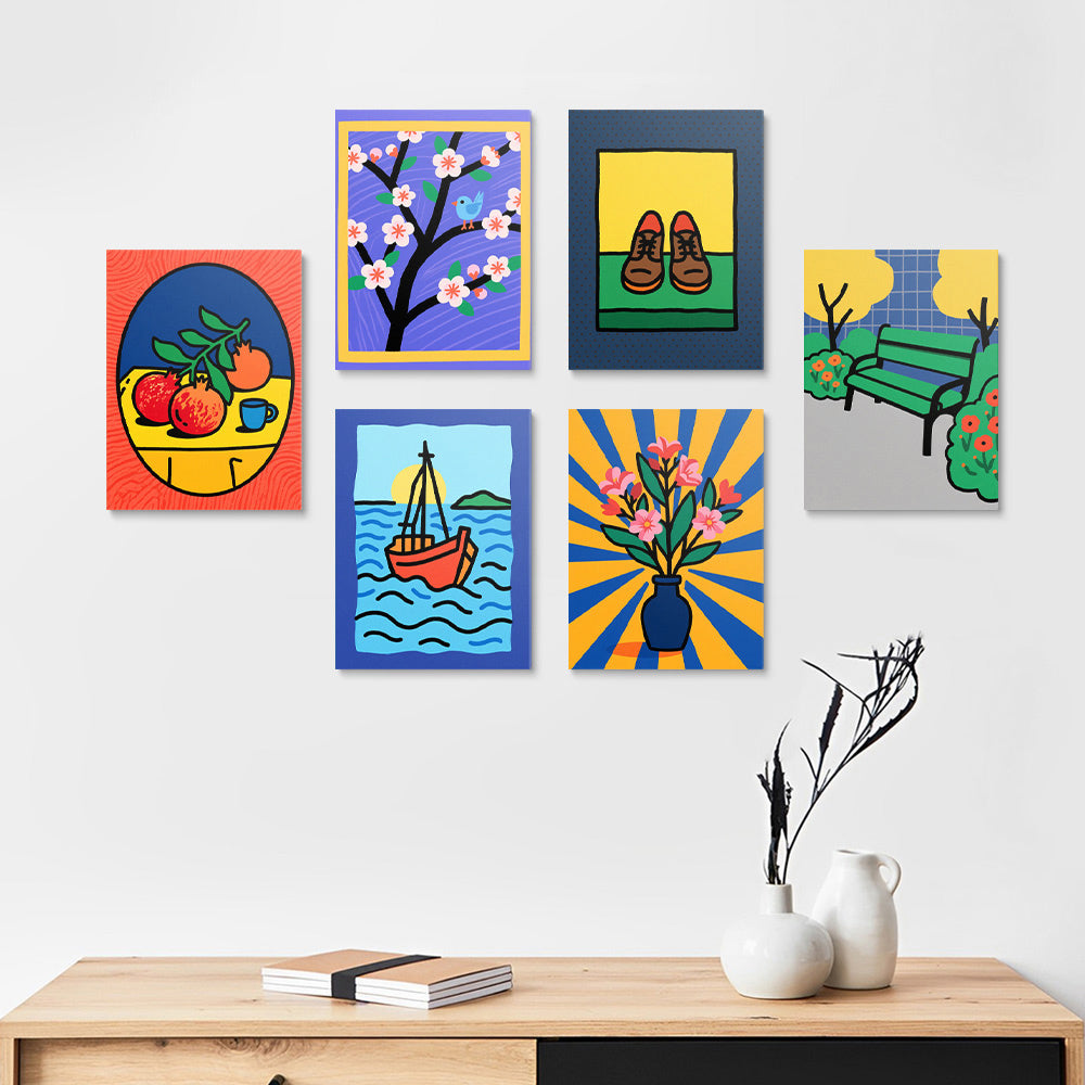 Still Life Painting 6 Pieces Mini Paint by Numbers
