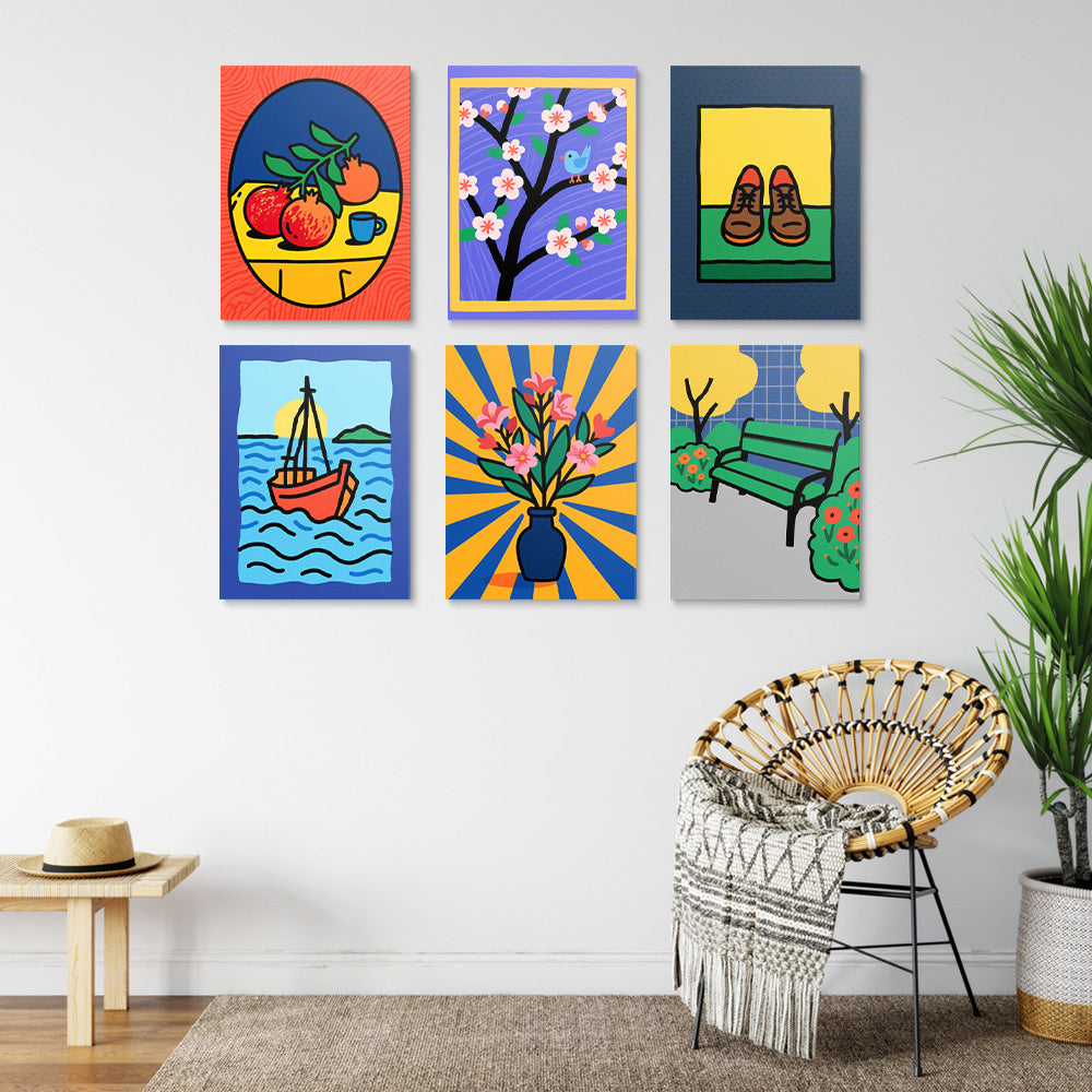 Still Life Painting 6 Pieces Mini Paint by Numbers