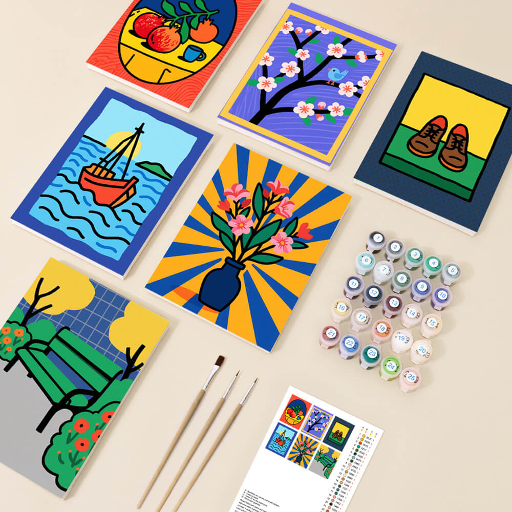 Still Life Painting 6 Pieces Mini Paint by Numbers