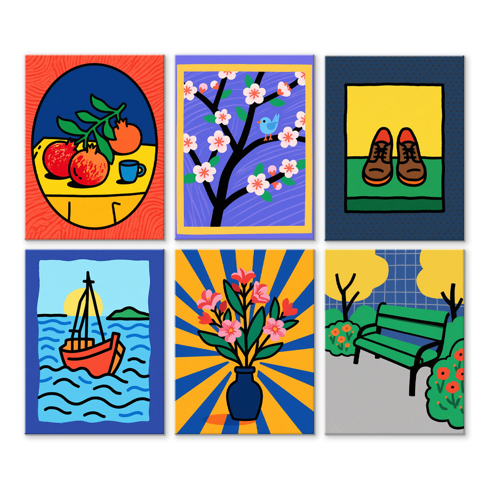 Still Life Painting 6 Pieces Mini Paint by Numbers