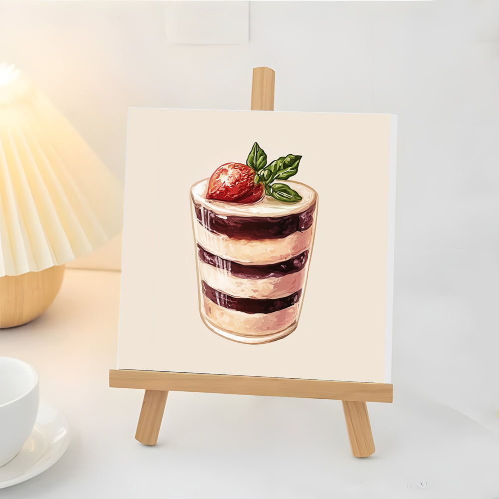 Strawberry Layer Cake Mini Paint by Numbers