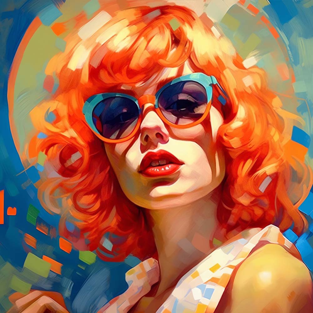 Stylish Woman with Sunglasses Paint by Numbers