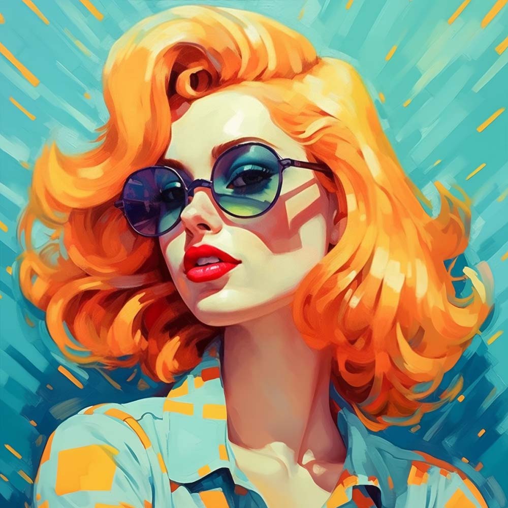 Stylish Woman with Sunglasses Paint by Numbers