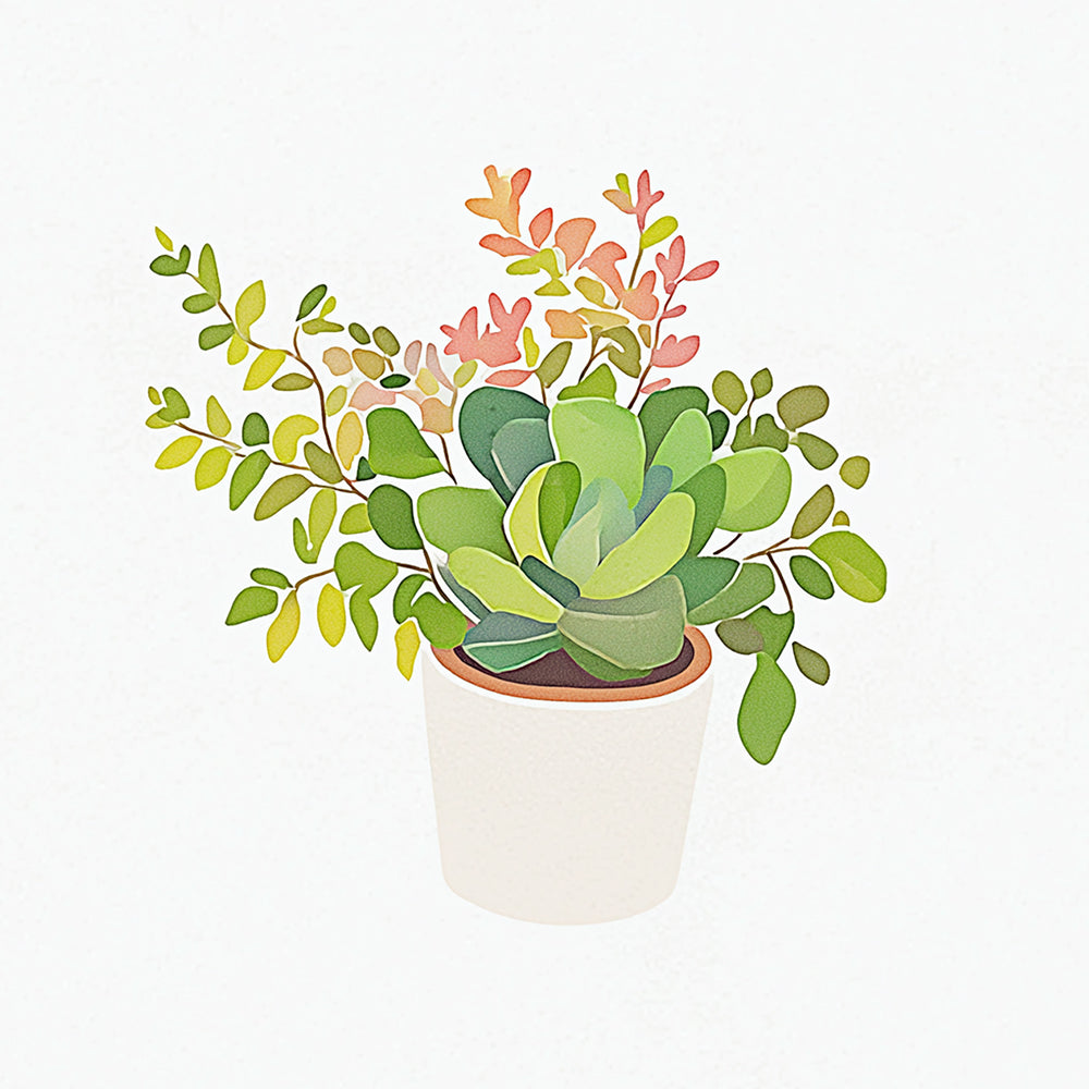 Succulent Potted Plants Mini Paint by Numbers