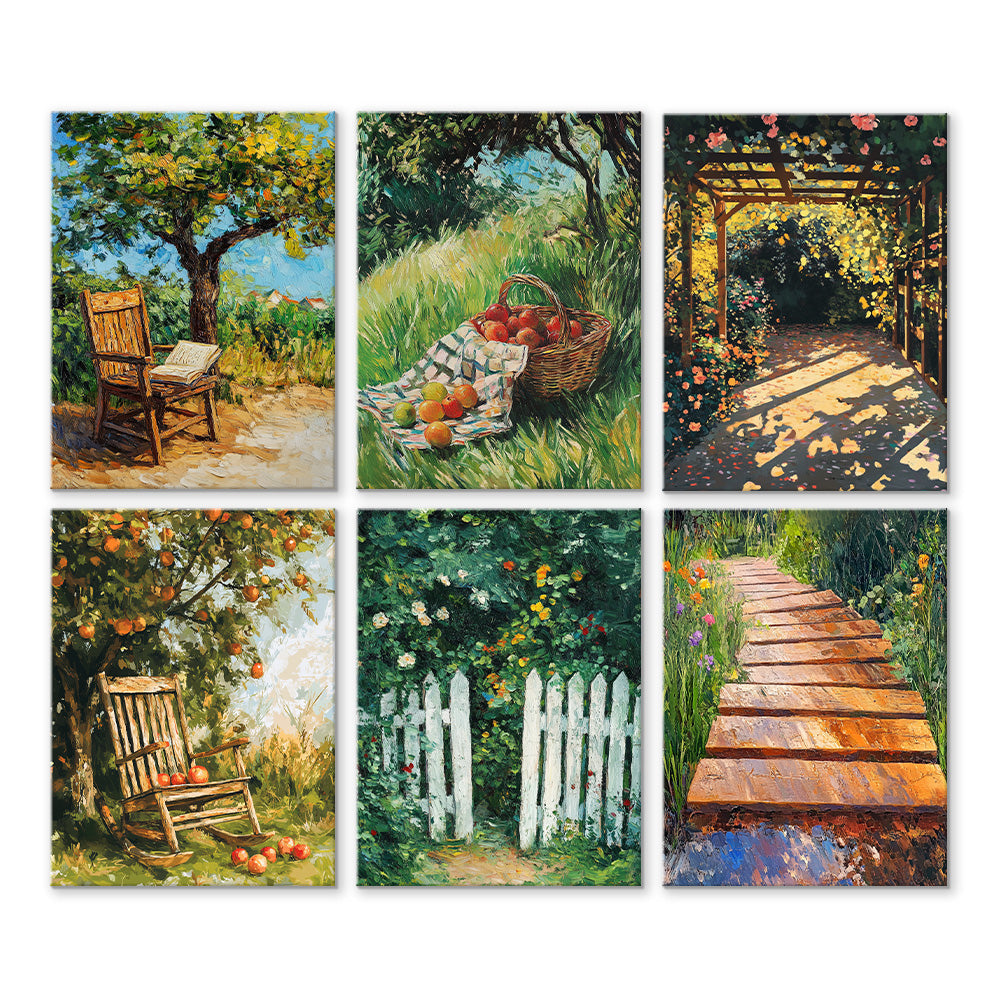 Summer Rural Scenery 6 Pieces Mini Paint by Numbers