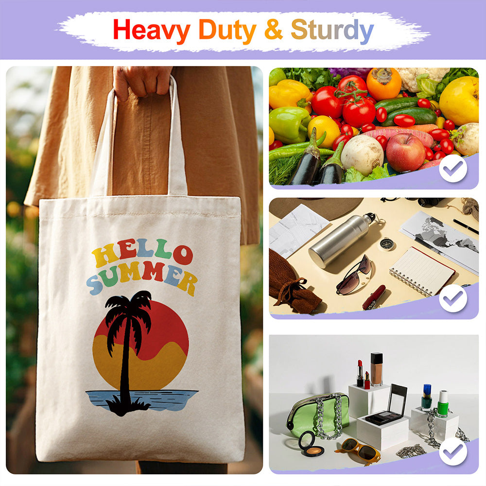 Summer Seaside Sunset Canvas Tote Bag Paint by Numbers